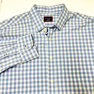 UNTUCKit Men’s Carmelo Slim Fit XL Blue Check Long Sleeve Button Down Shirt